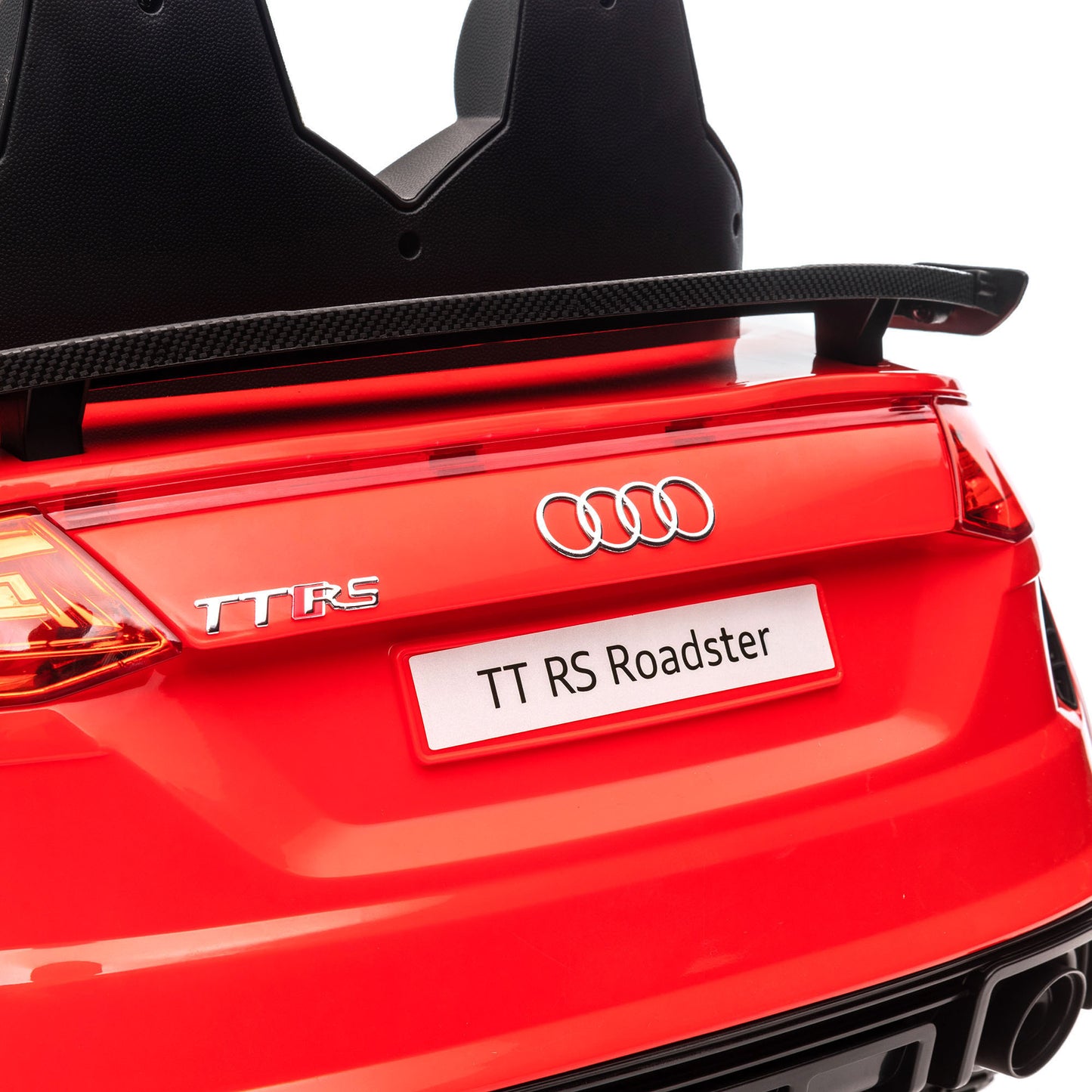 Audi TT RS 12V Rechargeable Battery Ride On Car With Remote, Forward Reverse Lights Horn - Red