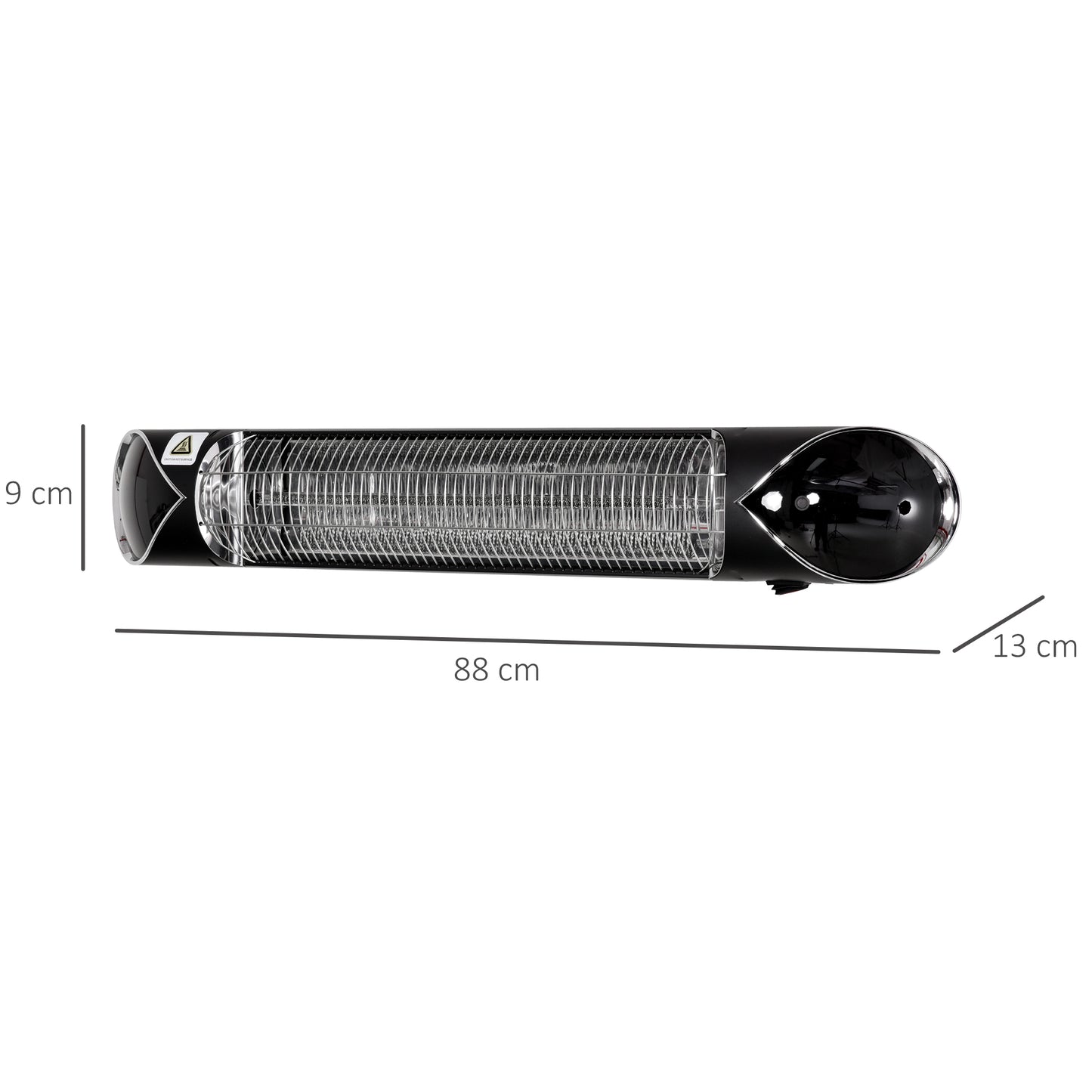 2000W Electric Infrared Patio Heater Wall Mounted Carbon Fibre Heater with Remote Control, 4 Heat Settings, 24-Hour Timer, Black
