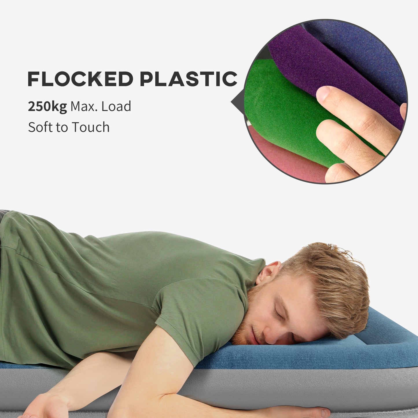 Outsunny Queen-Size Inflatable Mattress, with Built-In Electric Pump and Bag