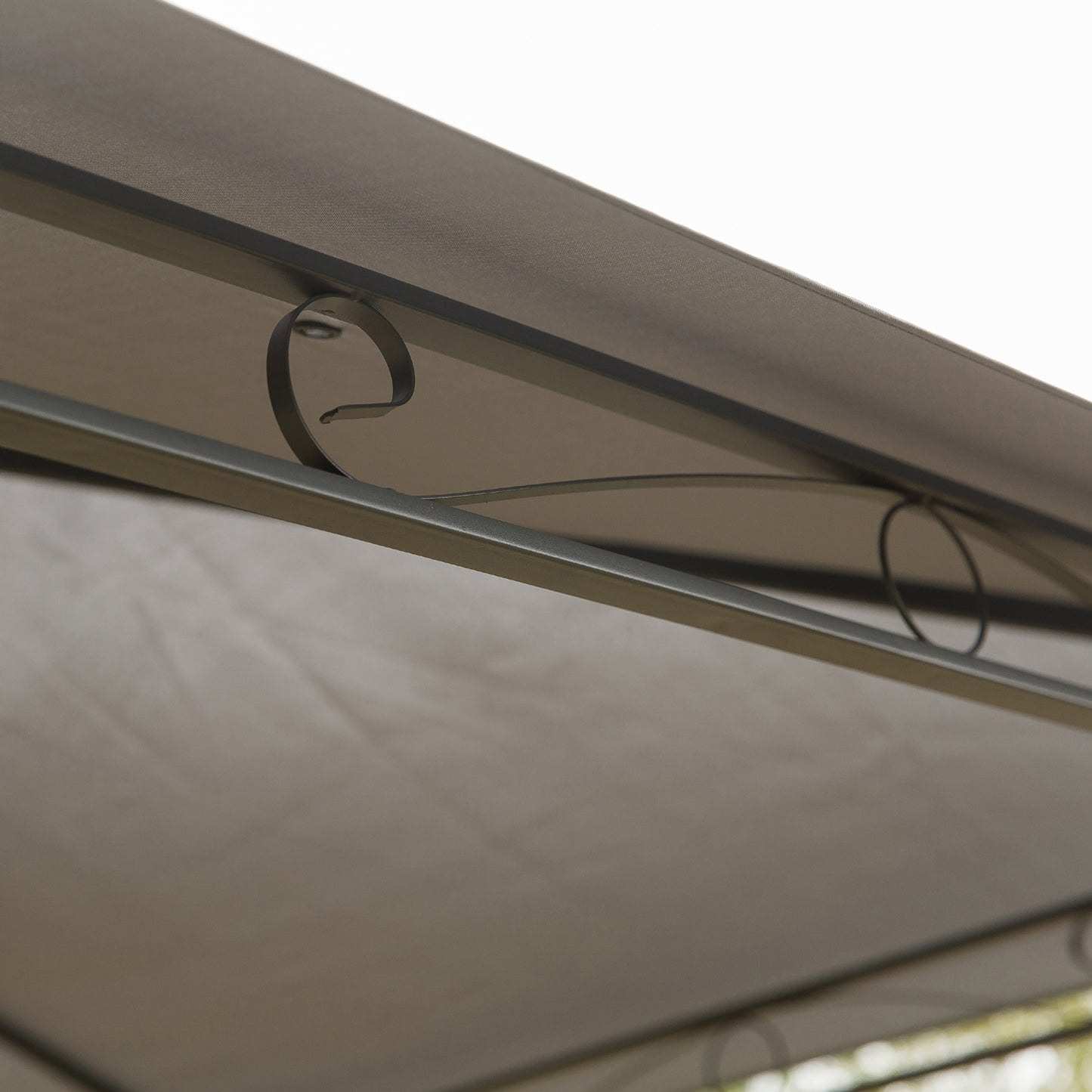 Outsunny 2-Tier Roof Gazebo, 300Lx300Wx264H cm, Steel Frame-Black / Grey