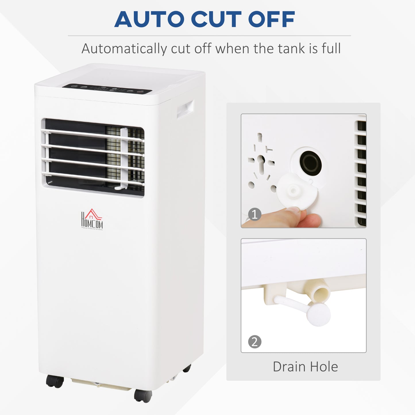 Mobile Air Conditioner White W/ Remote Control Cooling Dehumidifying Ventilating - 650W