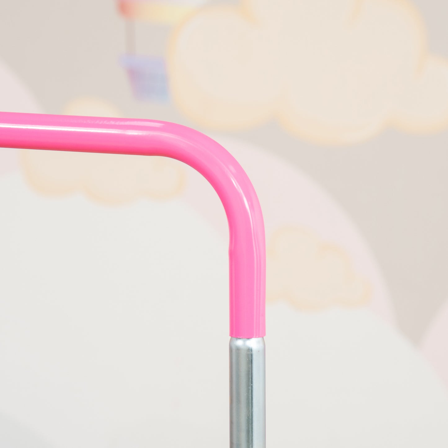 Gymnastics Bar for Kids, Folding Horizontal Bars with Adjustable Height, Training Bar with Triangle Base, Pink