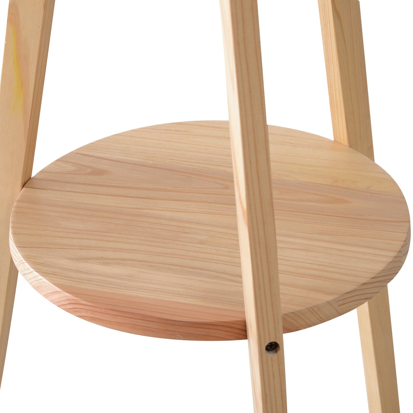 Free Standing Floor Lamp, 50Lx50Wx154H cm-Beige/Natural Wood Colour