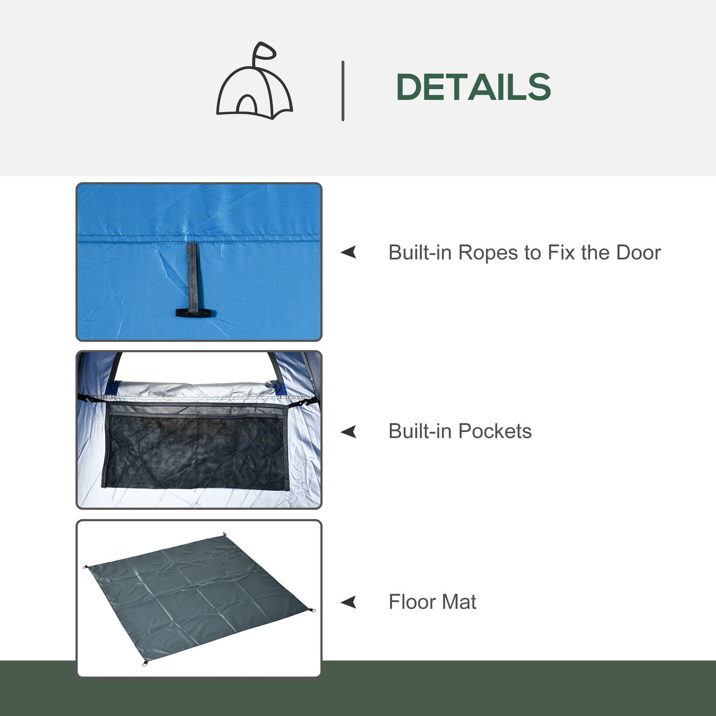 Outsunny Camping Shower Tent Pop Up Toilet Privacy for Outdoor Changing Dressing Bathing Storage Room Tents, Portable Carrying Bag for Hiking, Blue
