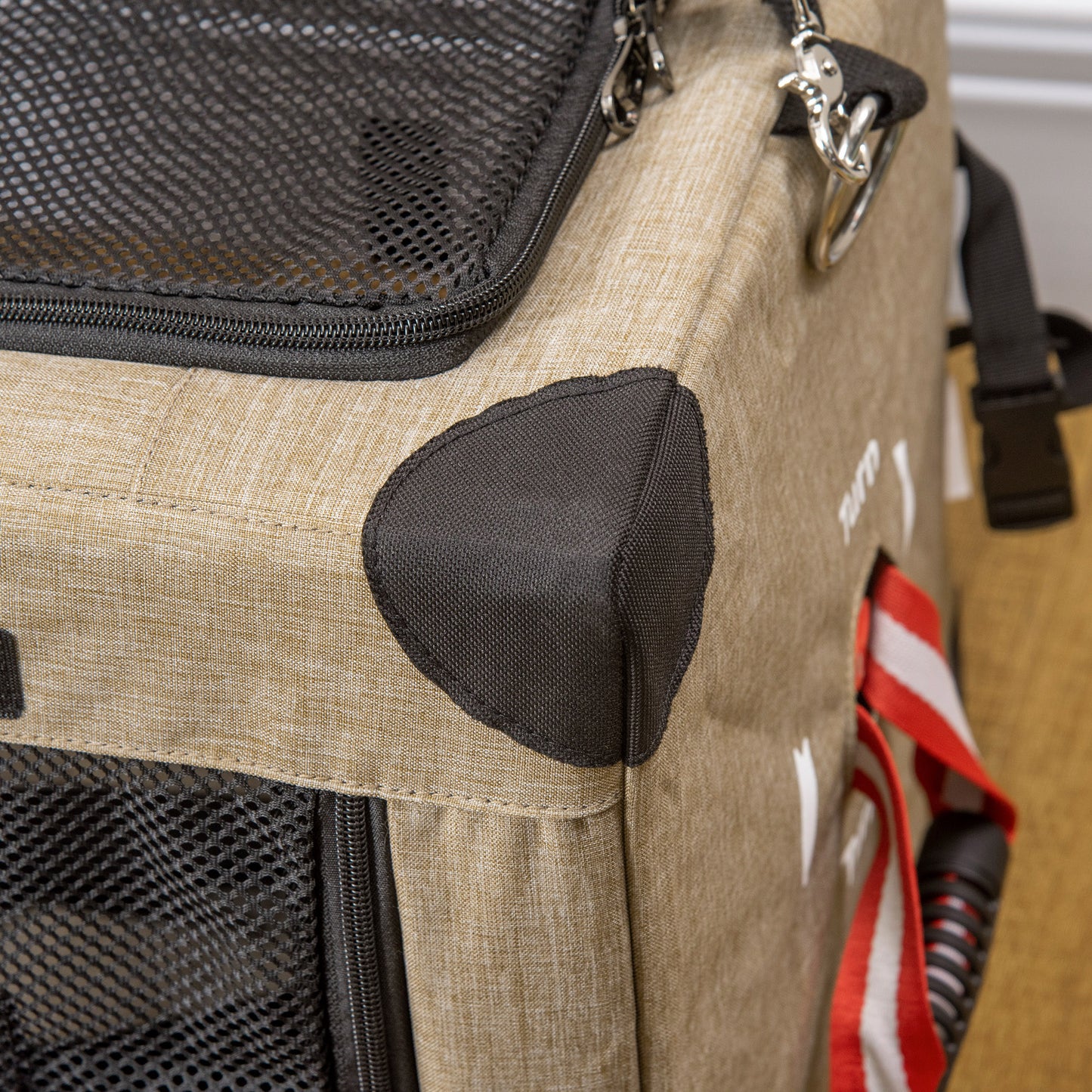 PawHut One-step Folding Cat Carrier, Portable Pet Carrier Bag with Cushion, Pet Travel Carrier with Adjustable Strap, Cat House for XS Dogs Khaki