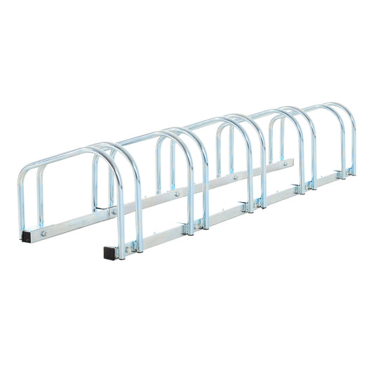 5-Bike Floor Parking Stand Silver