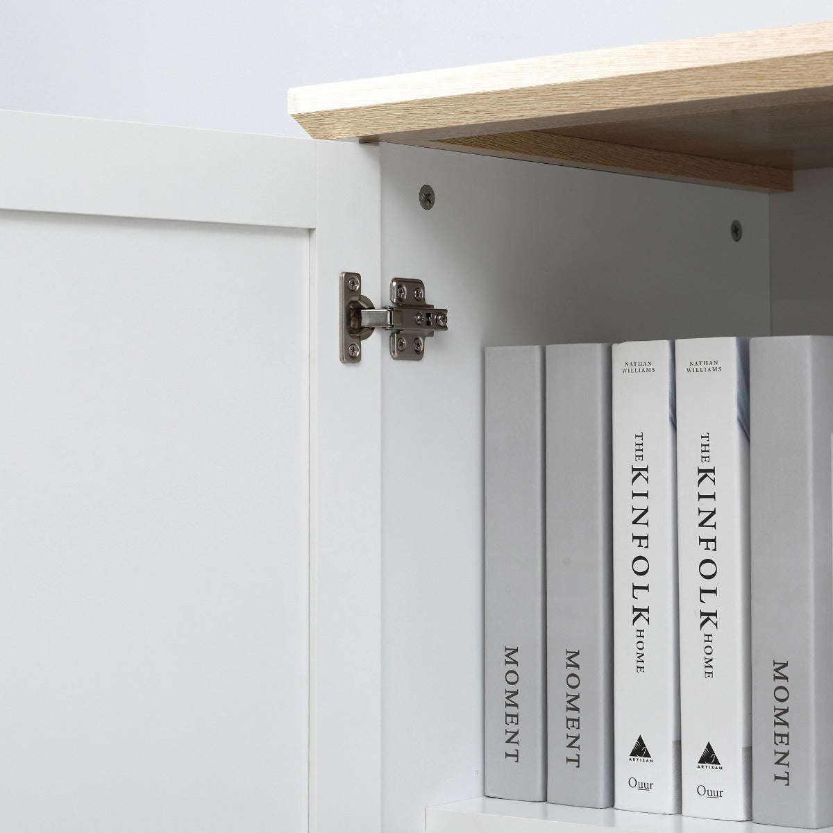 172cm Wooden Storage Cabinet Cupboard With 2 Doors 4 Shelves White Pantry Closet