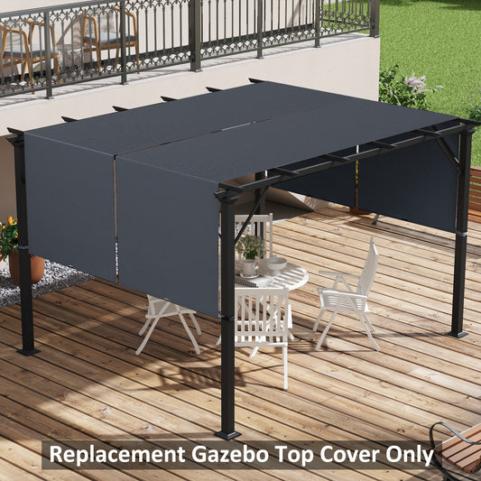 Outsunny 2 Pcs UV Protection Pergola Replacement Canopy, Pergola Shade Cover, Easy to Install, for 3 x 3(m) Pergola, Dark Grey