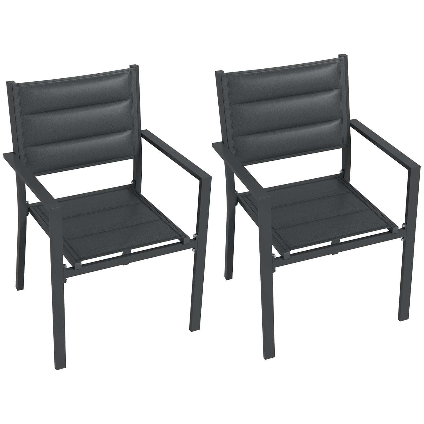 Outsunny Set of Two Aluminium Stacking Garden Chairs
