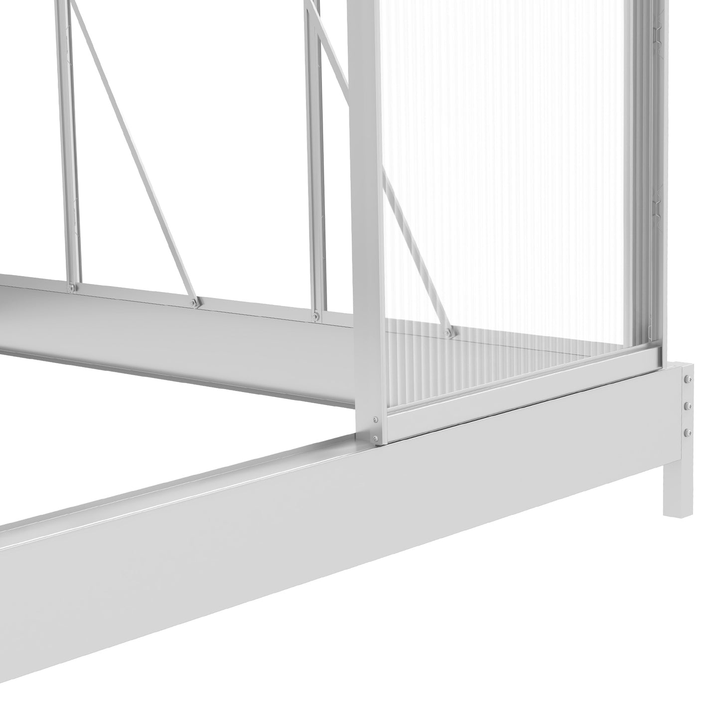 Outsunny 6 x 6ft Walk-In Greenhouse, Polycarbonate Greenhouse with Sliding Door, Window, Aluminium Frame, Foundation, Silver