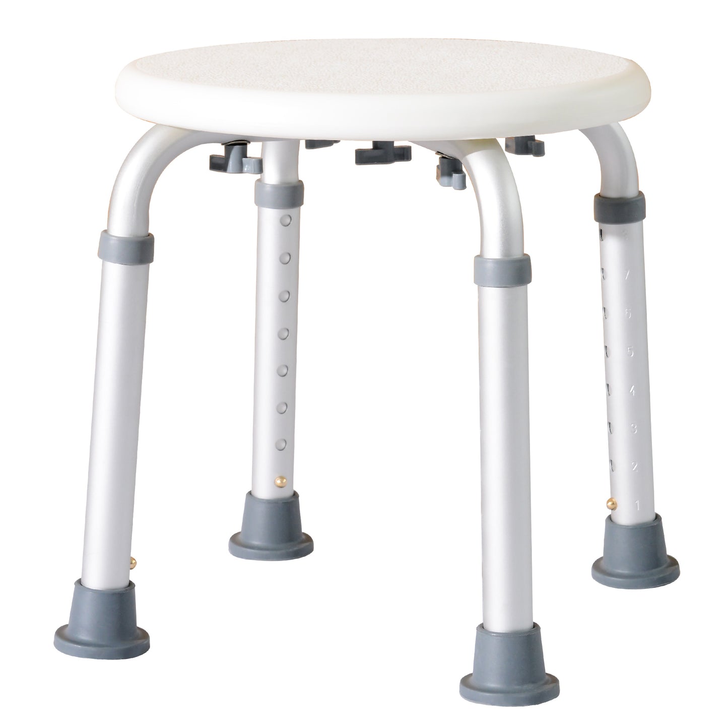 Adjustable Non-Slip Shower And Bath Stool, 32.5W x 41D x 35.5 - 54H cm - Cream White