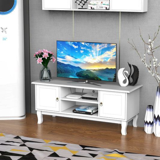 TV Stand Unit Corner Table Cabinet Centre, MDF-Ivory White