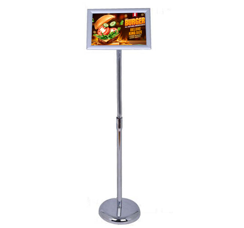 HOMCOM A4 Poster Stand height Adjustable Display Stands Board Replaceable Vertical & Horizontal with Metal Base Silver