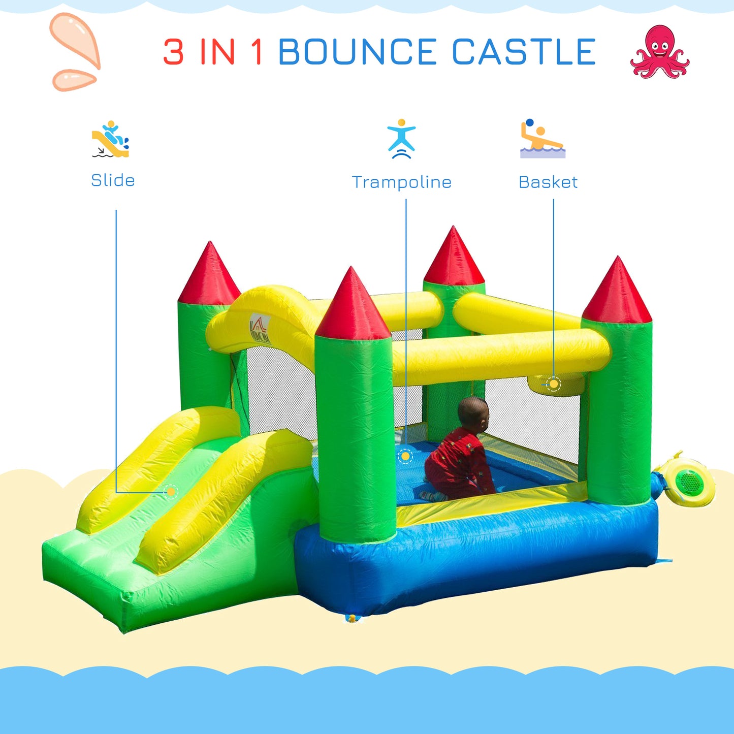 Inflatable Kids Bounce Bouncy Castle Jumper With Blower