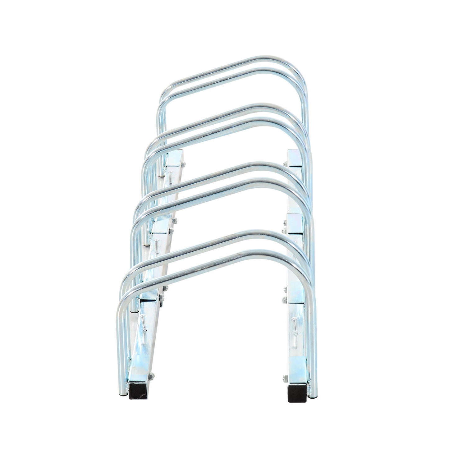 4-Bike Floor Cycle Stand Storage Organiser Rack Silver