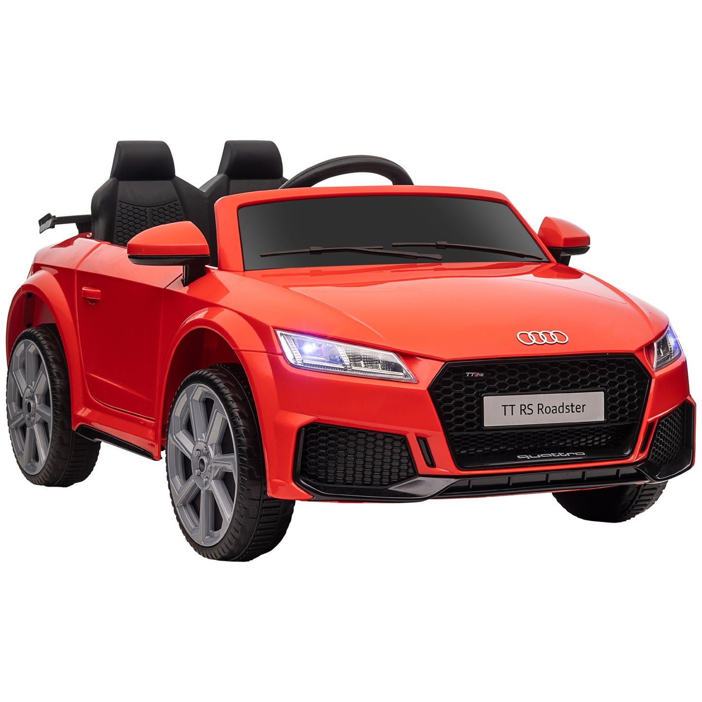 Audi TT RS 12V Rechargeable Battery Ride On Car With Remote, Forward Reverse Lights Horn - Red