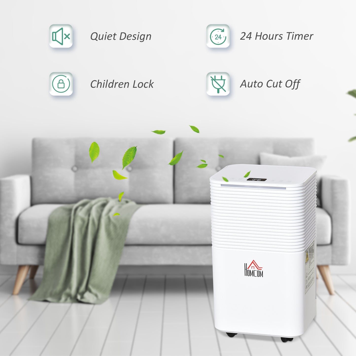 10L/Day 2000ML Portable Quiet Dehumidifier for Home Laundry Room Bedroom Basement, Electric Moisture Air De-Humidifier with 3 Modes