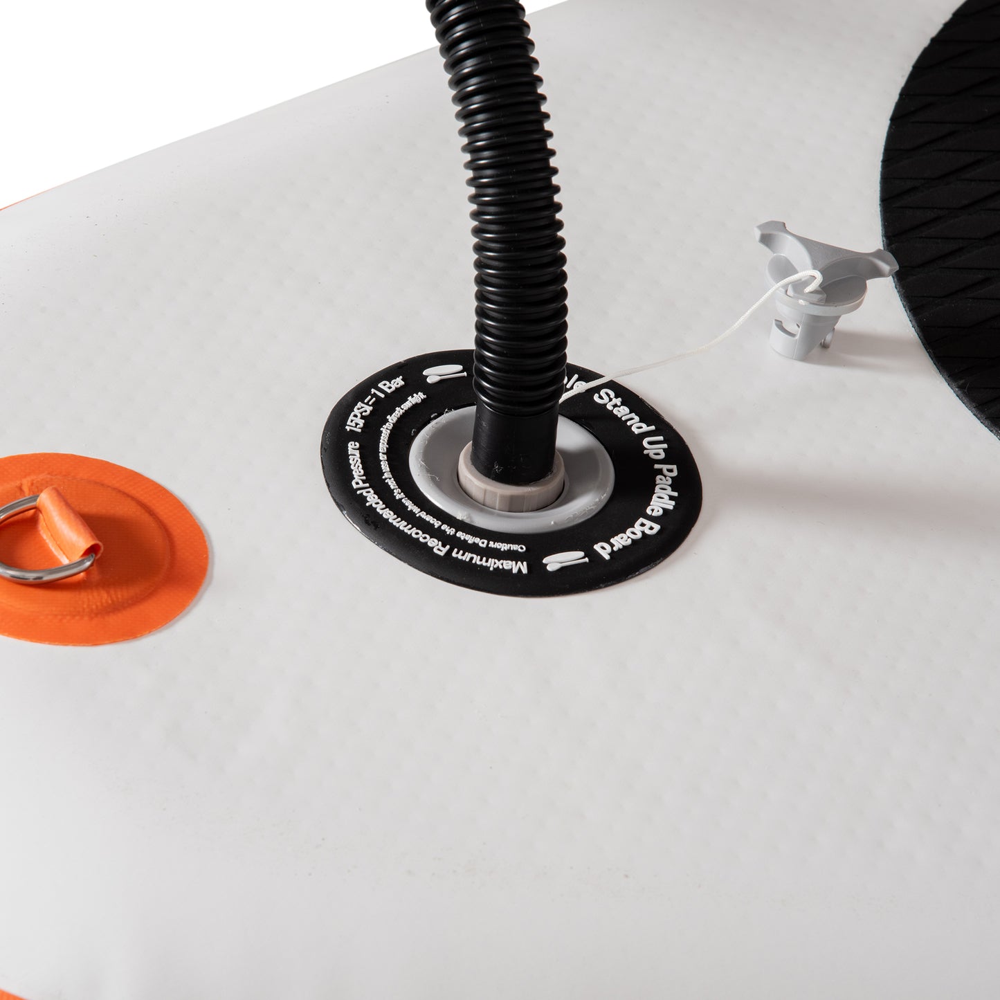 Outsunny 10'6" x 30" x 6" Inflatable Non-Slip Paddle Stand Up Board w/ Adjustable Aluminium Paddle, ISUP Accessories, 320L x 76W x 15H cm - White