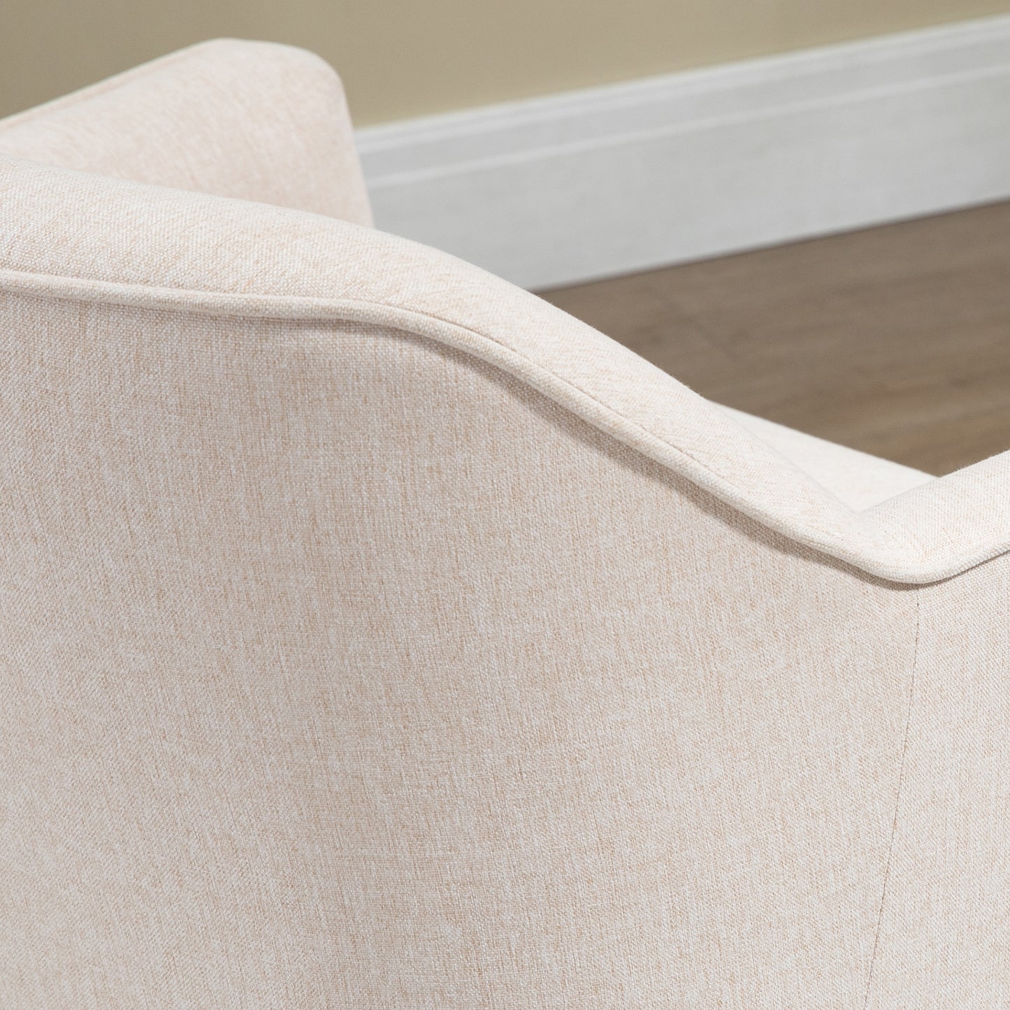 Fabric Accent Chair, Modern Armchair with Metal Legs for Living Room, Bedroom, Home Office, White