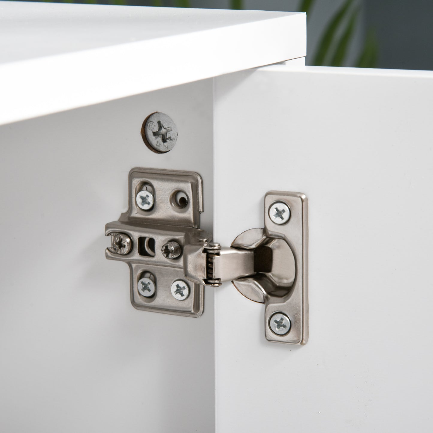 Particle Board 4-Compartment Media Tv Unit StandWhite