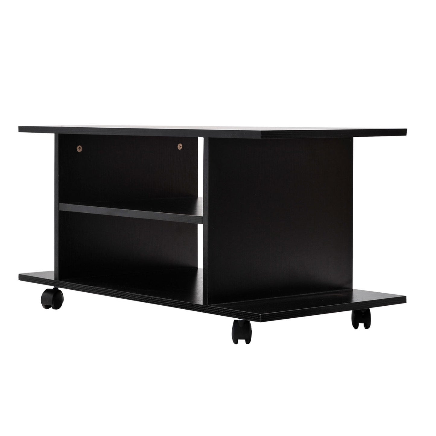 TV Stand Unit With Shelves - Black