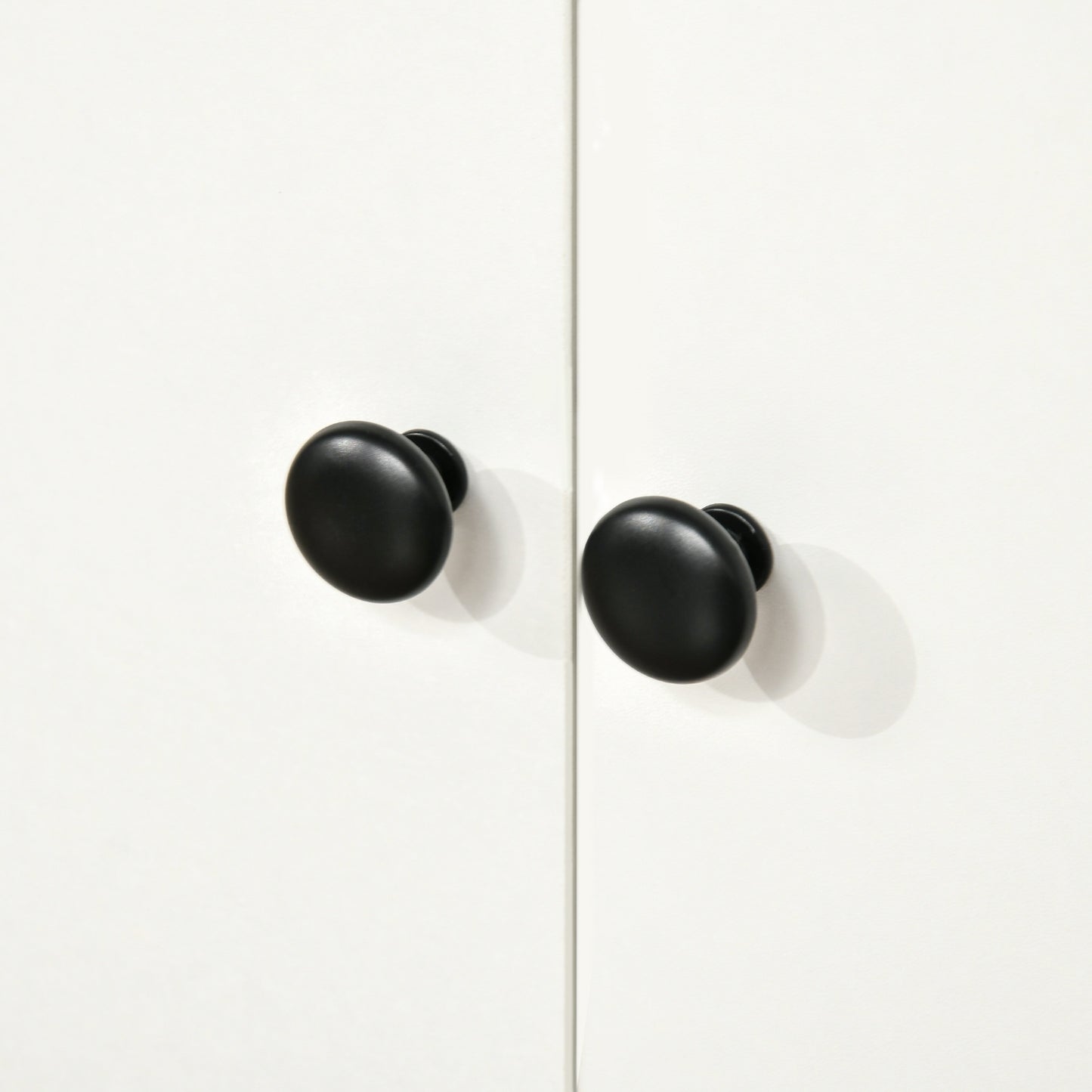 Freestanding Kitchen Cupboard, Modern Kitchen Storage Cabinet with Doors and Adjustable Shelves, 180cm, White