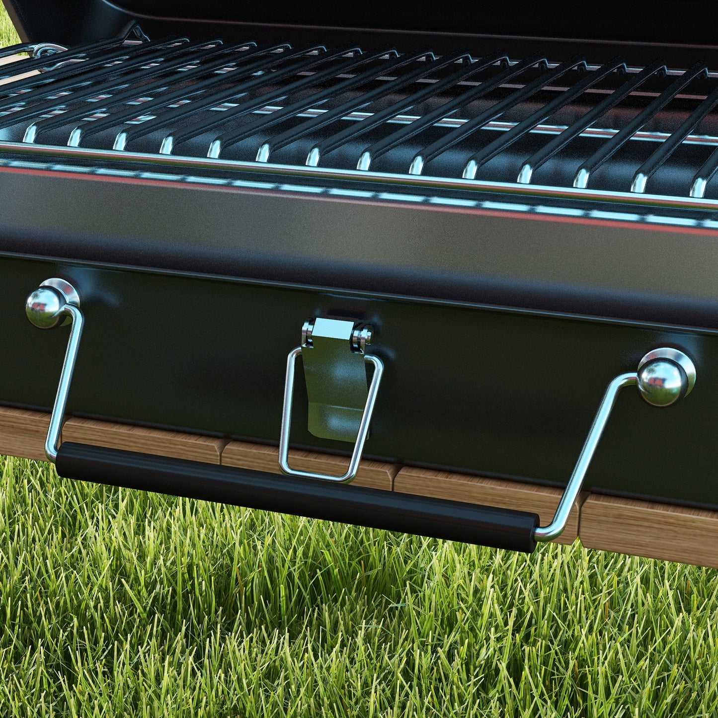 Outsunny Foldable Suitcase Design Mini Charcoal Barbecue Grill BBQ, Black
