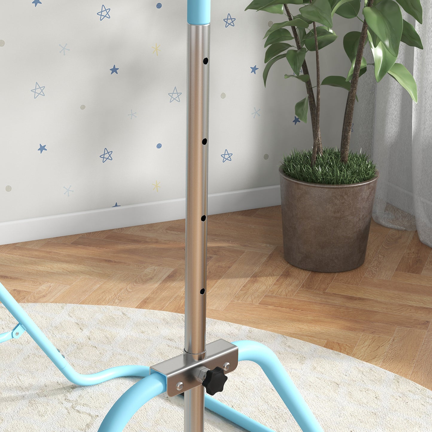 Kids Gymnastics Bar w/ Adjustable Height, Foldable Horizontal Bars, Green