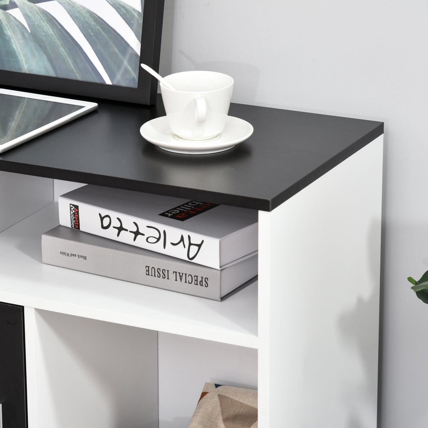 Mobile File Cabinet Home Office Lateral Filing Cabinet, Printer Stand with Open Shelves, Storage Organizer with Lockable Drawer, Black