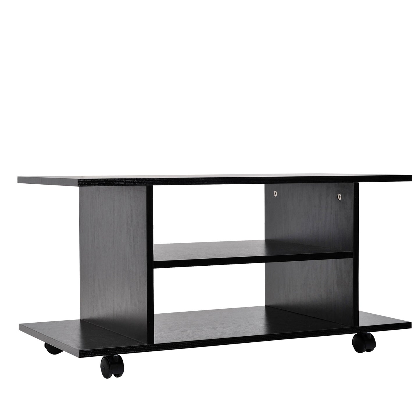 TV Stand Unit With Shelves - Black
