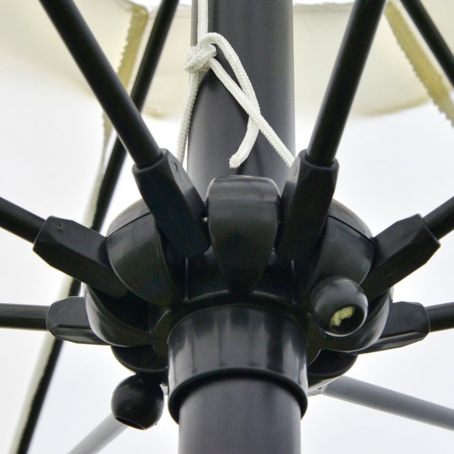 Outsunny Garden Parasol Umbrella,Tilting Parasol W/three angles, Outdoor Sun Shade Canopy,Cream White,2.65H x Φ2.4m