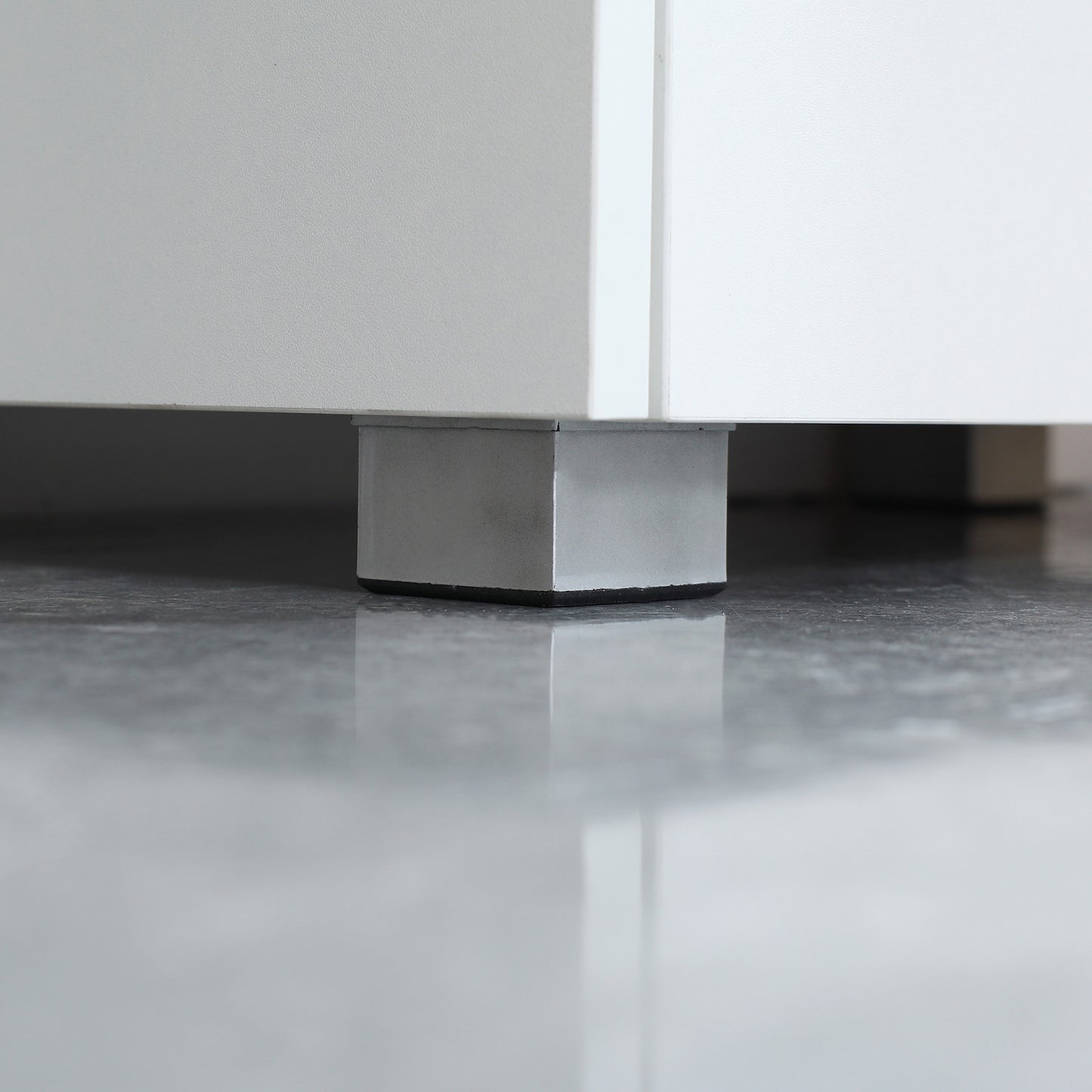 Kleankin Modern Bathroom Sink Cabinet, Floor Standing Under Sink Cabinet, Freestanding Storage Cupboard with Double Doors, White