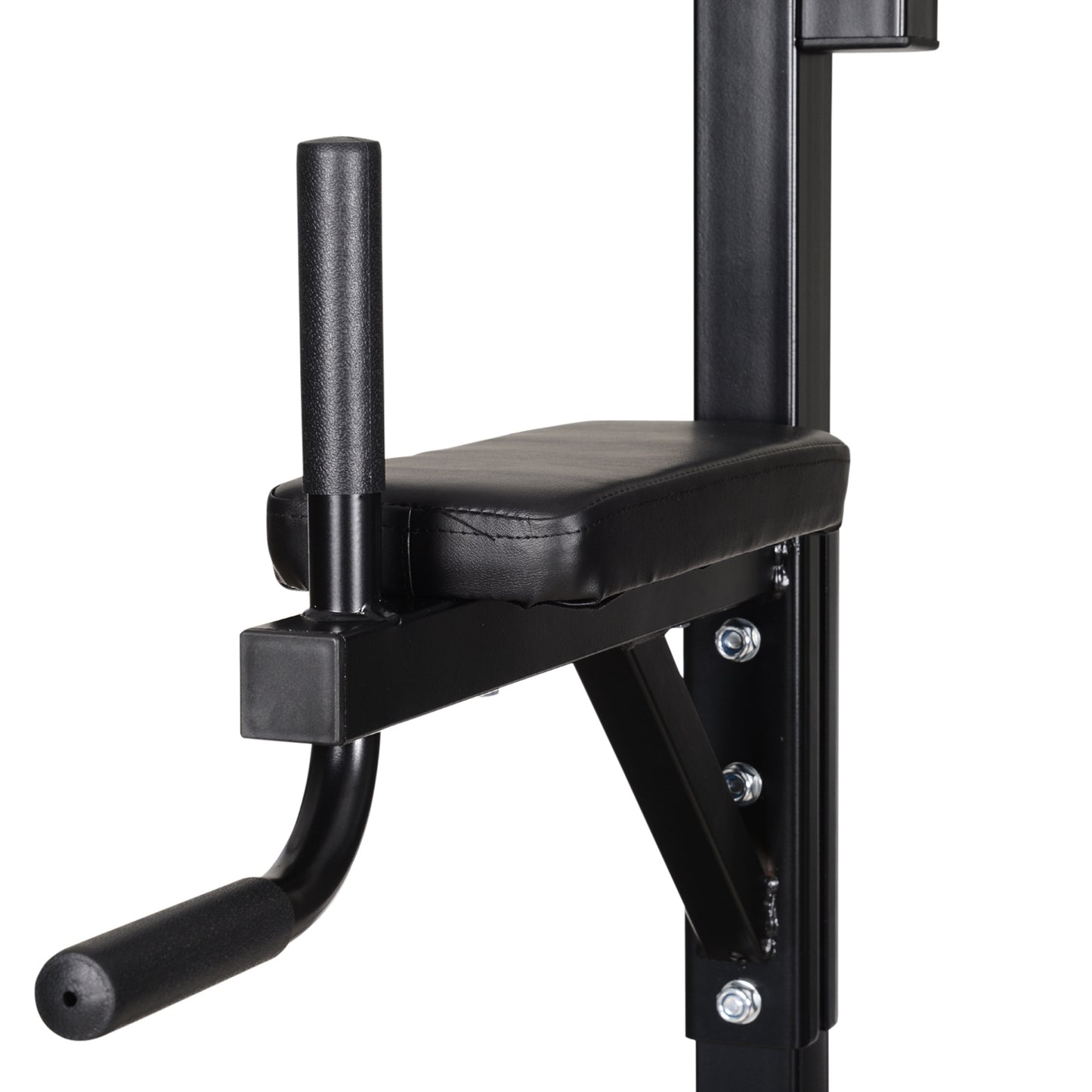 Home Gym Power Tower with Bench and Punching Bag, Multi-Function Adjustable Dip Sit Up Workout Station Equipment Heavy Duty for Home