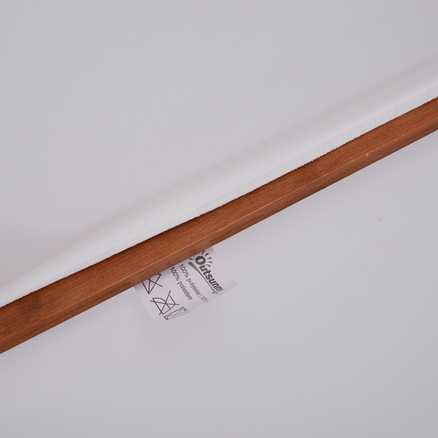 Outsunny 2.7m Patio Umbrella Double Tier Garden Parasol Umbrella Outdoor Sun Umbrella Sunshade Bamboo Parasol Cream White