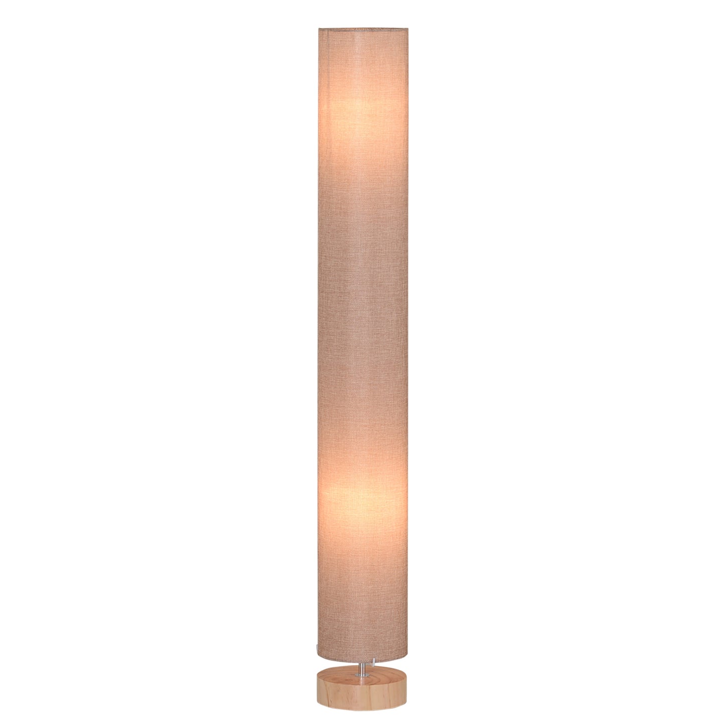 47-Inch Modern Wooden Floor Lamp for Bedroom, Study or Living Space with Fabric Linen Shade (Beige) 120 CM