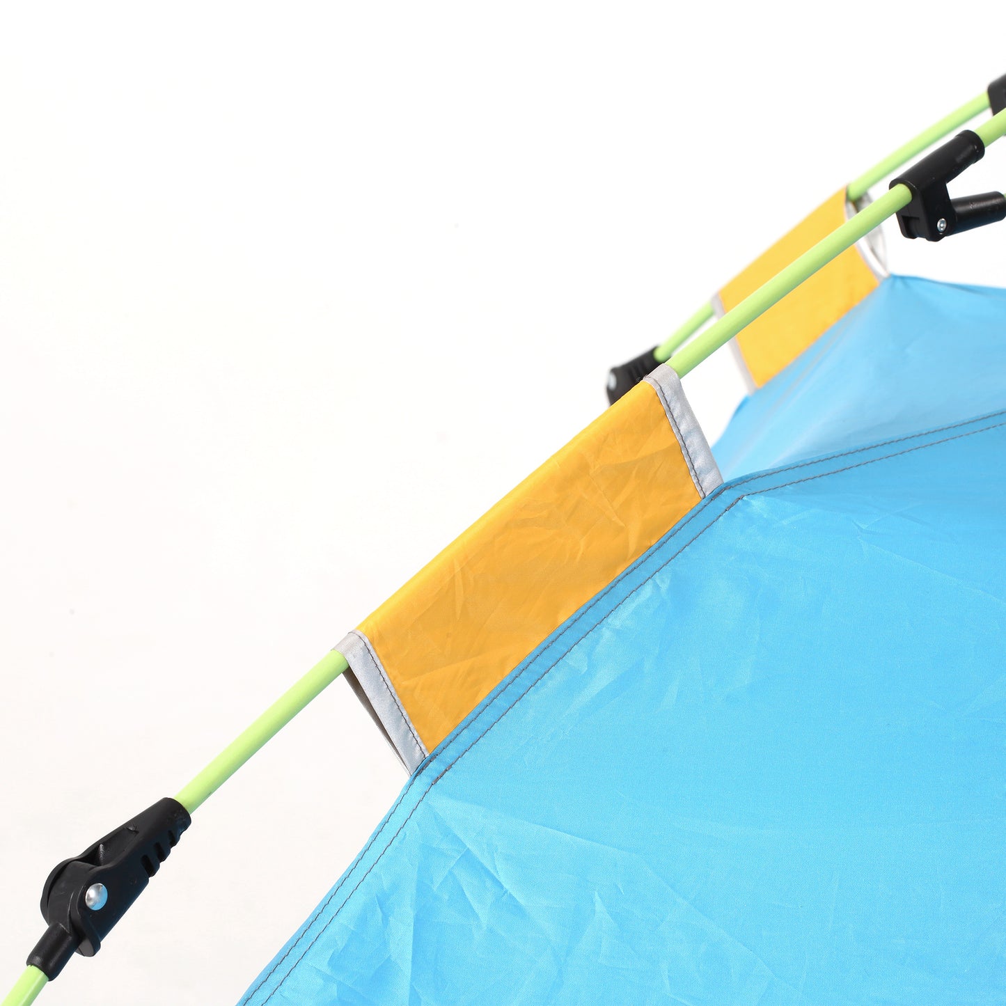 Outsunny Pop-up Beach Tent Sun Shade Shelter for 1-2 Person UV Protection Waterproof with Ventilating Mesh Windows Closable Door Sandbags Light Blue