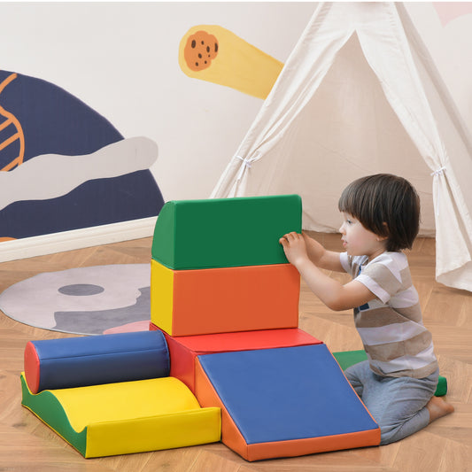 7 Piece Soft Play Blocks Kids Climb and Crawl Gym Toy Foam Building and Stacking Blocks Non-Toxic Learning Play Set Educational Software Toy