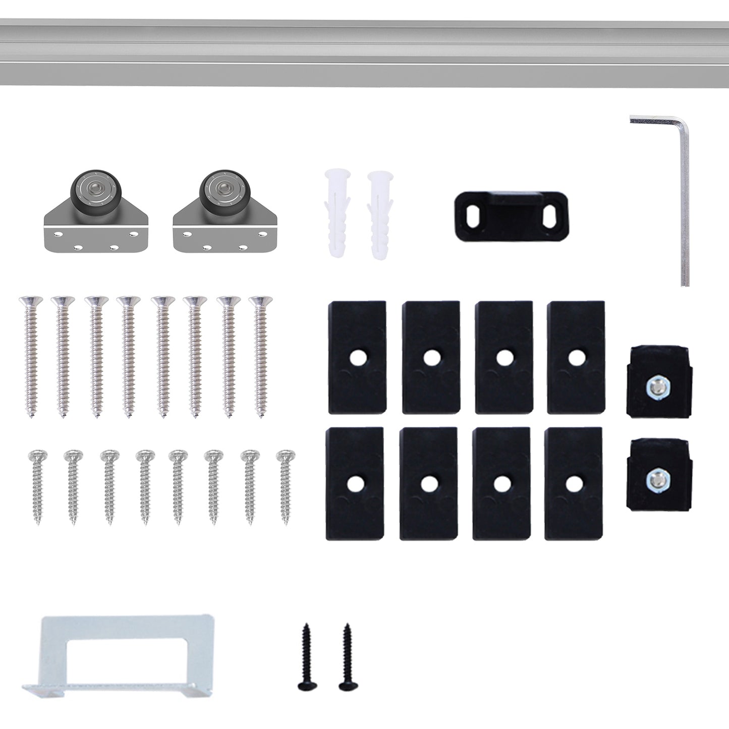 Modern Sliding Barn Door Closet Hardware Track Kit Track System Unit for Single Wooden Door 6FT /1860mm by HOMCOM