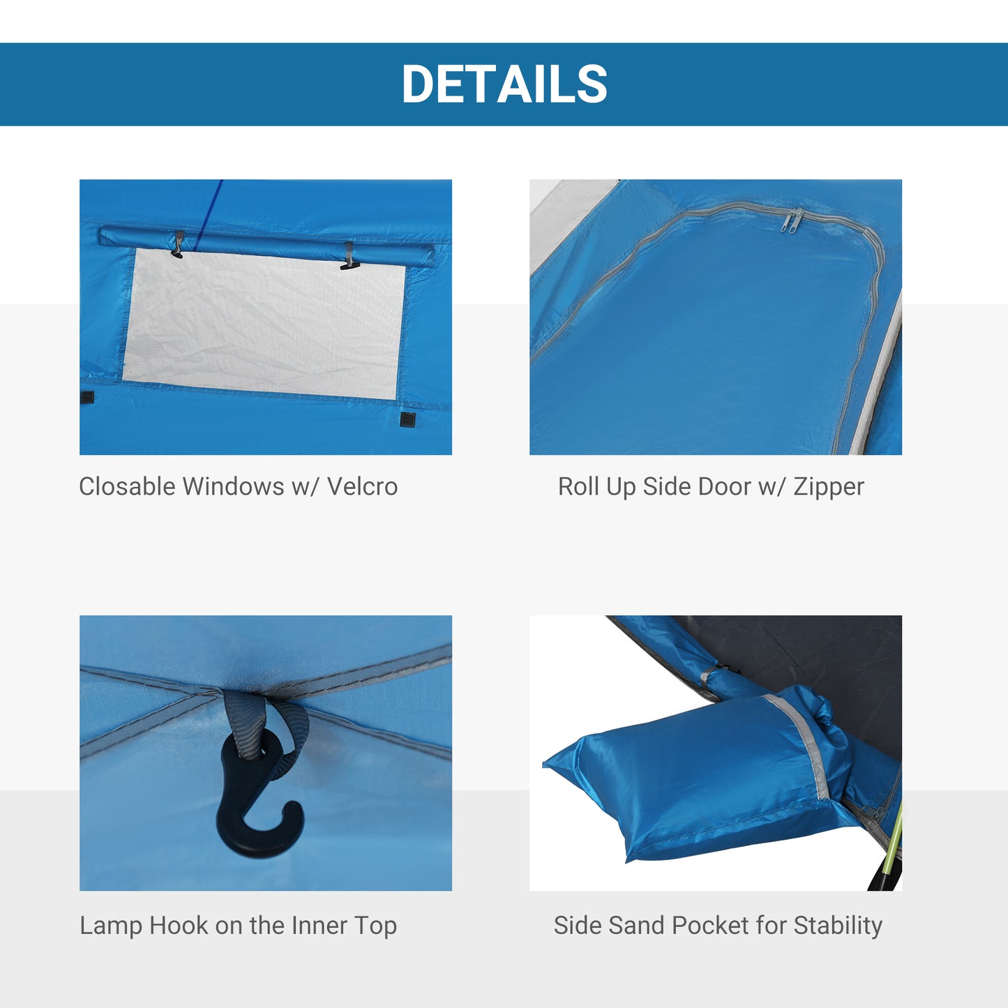 Outsunny Pop-up Beach Tent Sun Shade Shelter for 1-2 Person UV Protection Waterproof with Ventilating Mesh Windows Carrying Bag