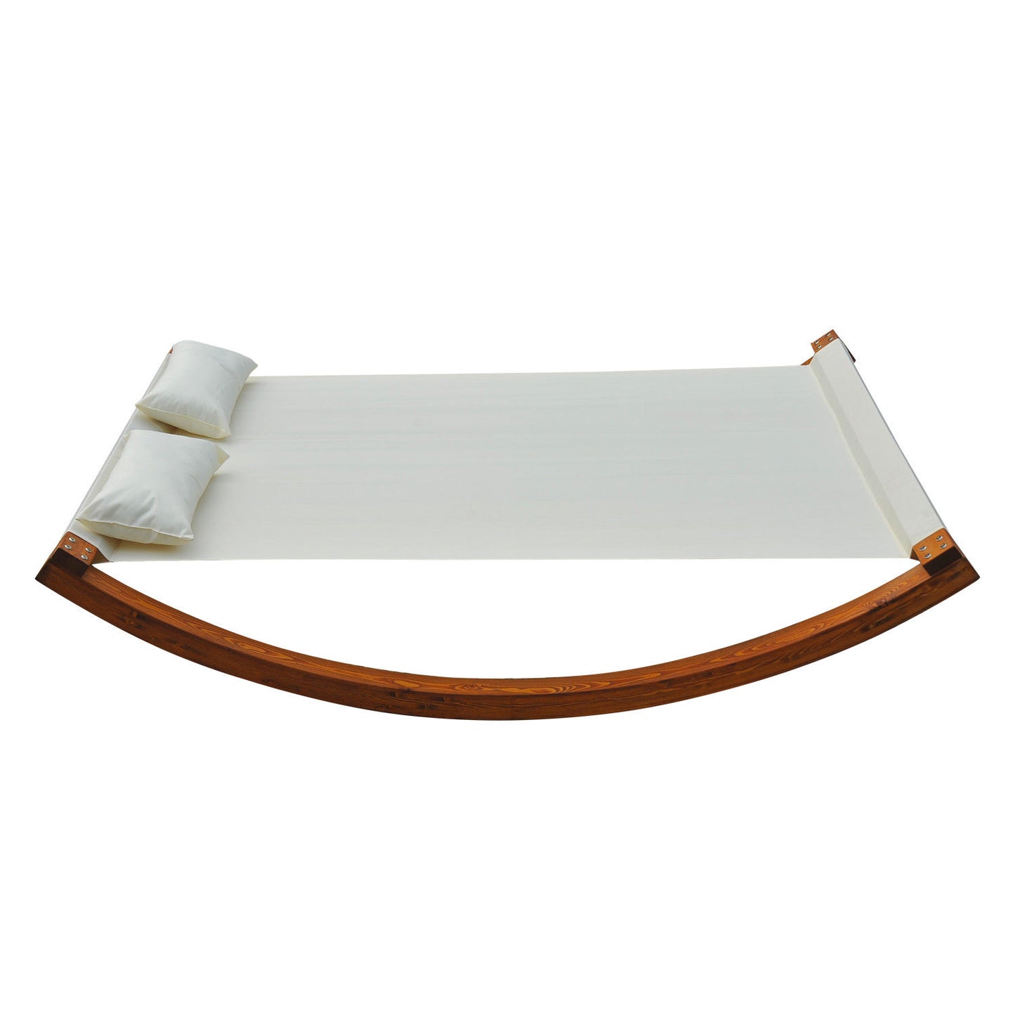 Outsunny Rocking Double Sun Lounger With Wooden Frame-White