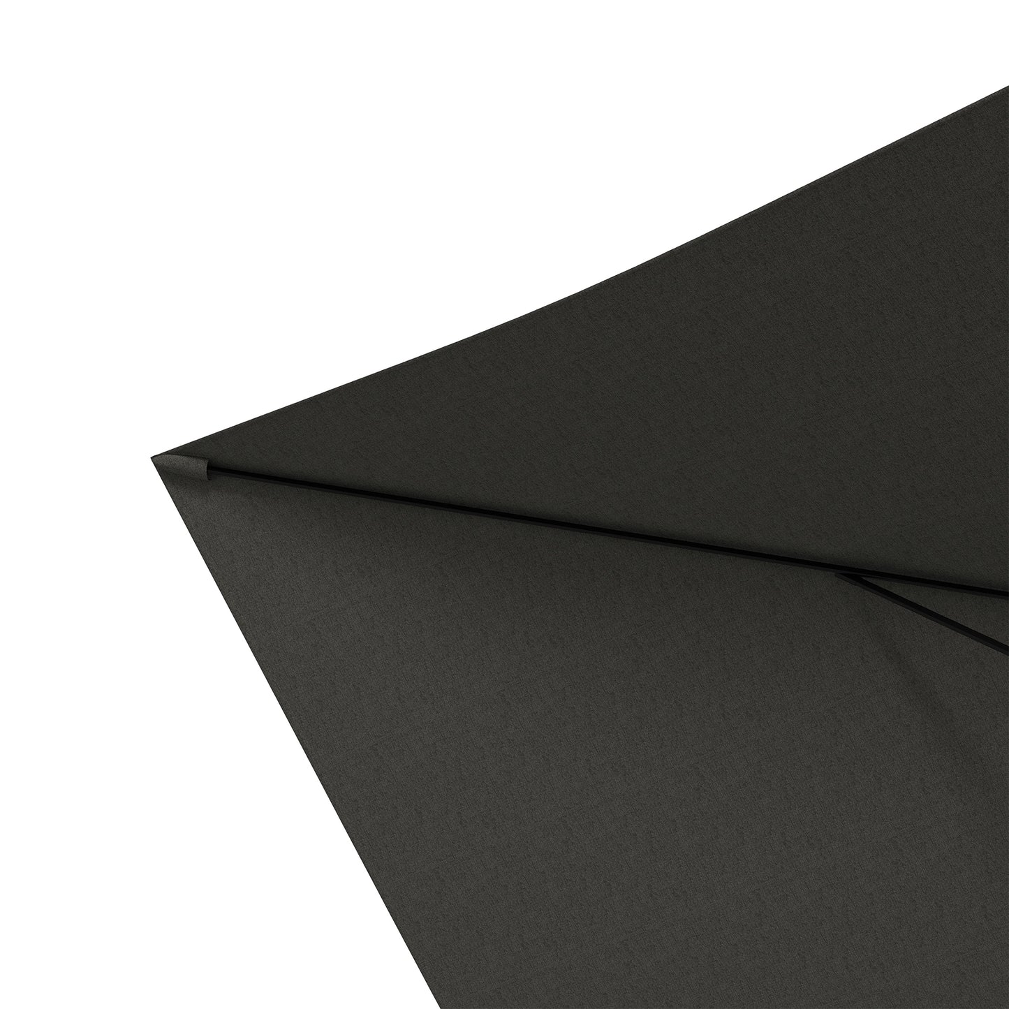 2 x 3(m) Garden Parasol Umbrella, Rectangular Outdoor Market Umbrella Sun Shade With Crank & Push Button Tilt, 6 Ribs - Dark Grey