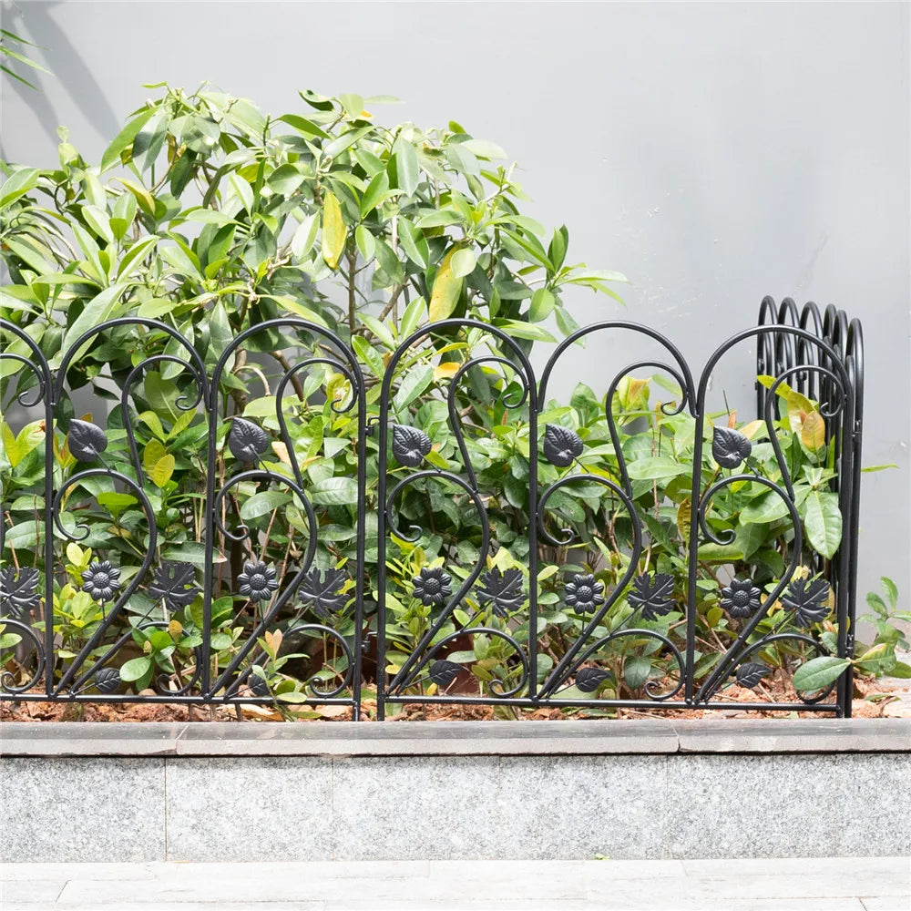 5Pcs Decorative Garden Fence Outdoor Rustproof Landscape Border Folding Patio Fences Flower Bed Fencing Barrier