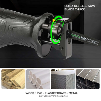GALAX PRO Reciprocating Saw 710W Powerful Motor 3000SPM Electric Saber Saw 115Mm Max Cut Depth Carpenter Tools for Metal PVC