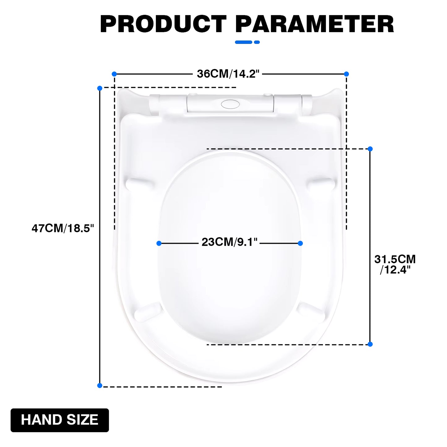 Soft Close White Toilet Seat With Quick Release, Sturdy Duro Plastic Anti-Bacterial Toilet Lid WC Seat