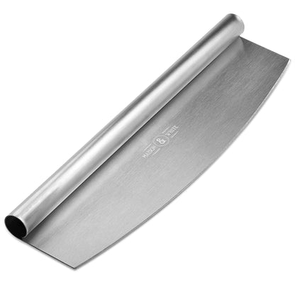 Maison & White Rocking Pizza Cutter Blade | Stainless Steel | 35x12x2.5cm | Protective Cover | Dishwasher Safe | Sharpenable | 2-Year Guarantee