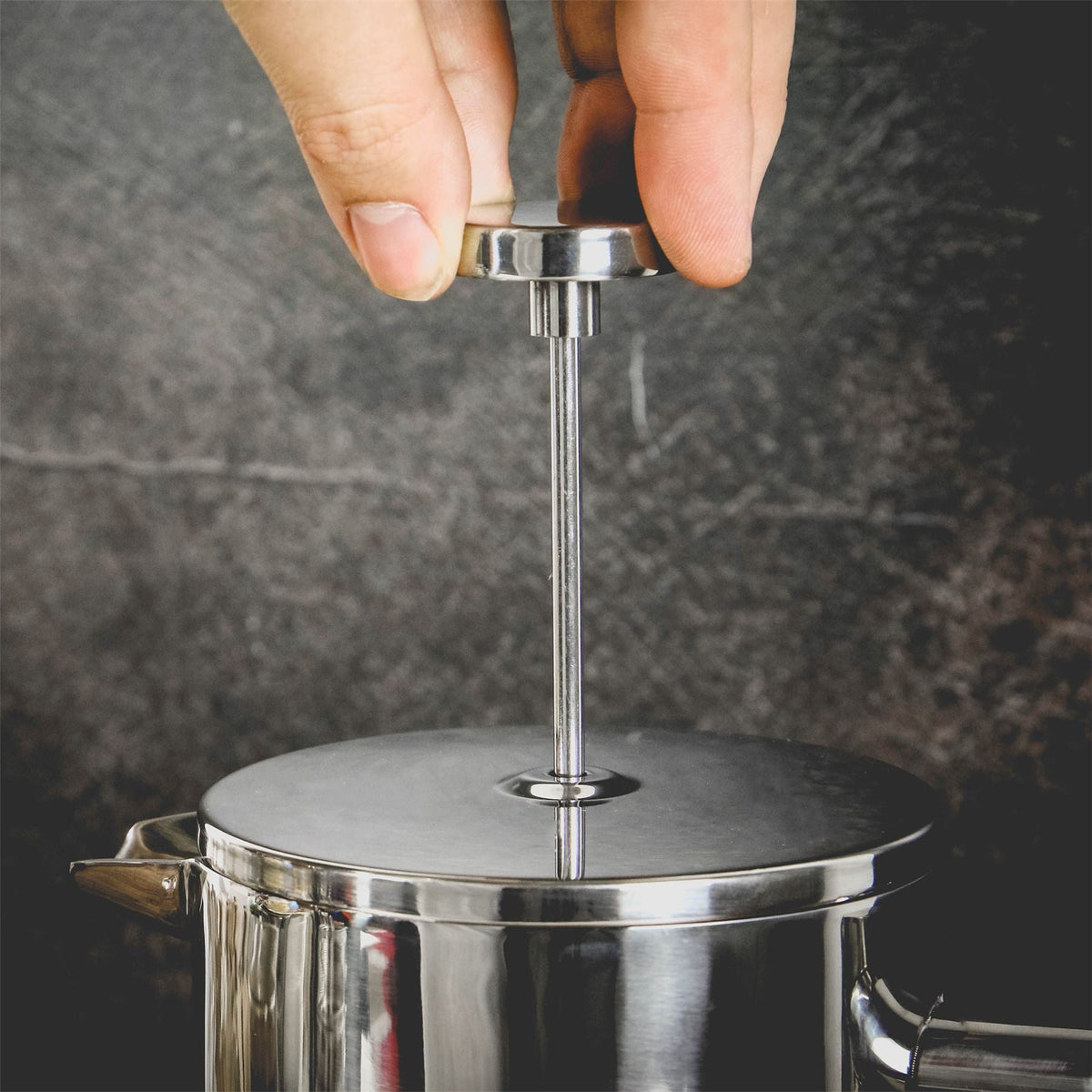 Maison & White French Press Cafetiere | 1000ml | Double-Walled Stainless Steel | Keeps Warm 2hrs | 7-Piece Set | 3 Filters 2 Spoons Scoop Clip | Hand Wash | 2-Year Warranty