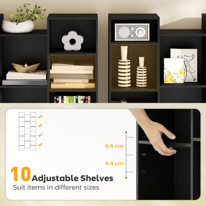 21-Compartment Bookshelf - Black / White