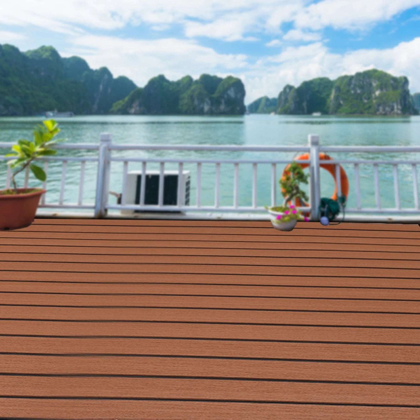 106 '' X 35 '' Marine Eva Flooring, 6Mm Thick, Brown Stripe Design, Perfect for Yachts and Boats, Ship Deck Flooring