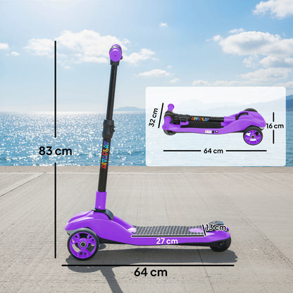 AIYAPLAY Three-Wheel Foldable Electric Scooter for Kids Aged 6-10 Years, Purple / Yellow / Pink / Blue