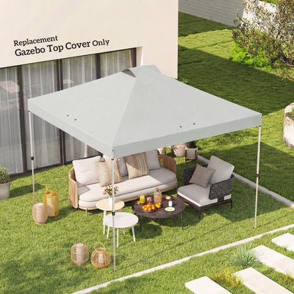 3x3m Gazebo Roof Replacement Canopy | UV50+ Waterproof | 210D Silver-Coated Oxford Fabric | Double Vented | 8 Drainage Holes | Hook & Loop | Fits 3x3m Straight-Leg Frames | White